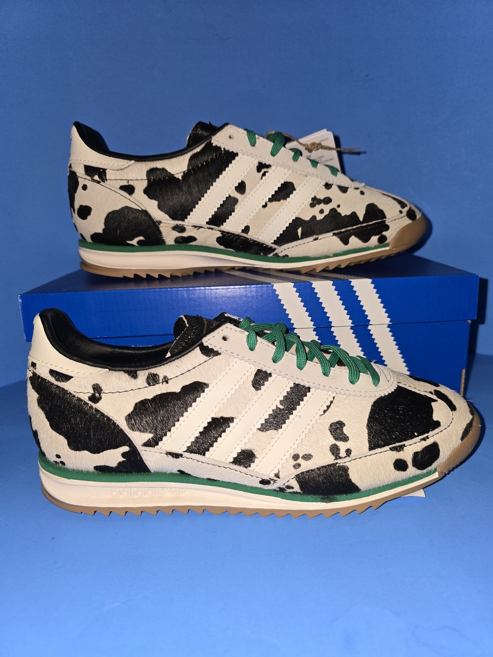 Adidas SL 72 OG Cow Print Real Fur Sneakers BNWB Size 7.5 🐄